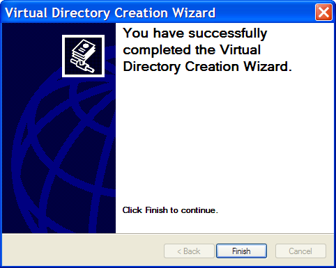 MMC wizard finish screen